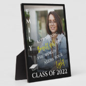 2024年クラスの保輝く引用文写真卒業 フォトプラーク (側面)