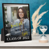 2024年クラスの保輝く引用文写真卒業 フォトプラーク (側面)