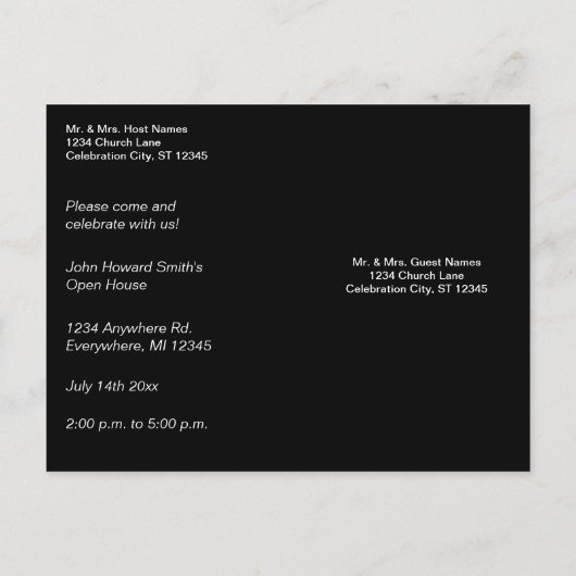 2024年クラスの卒業招待状 インビテーションポストカード (裏面)