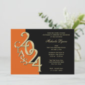 2024年クラスの金ゴールド(カラーオプション付き) 招待状 (スタンド正面)