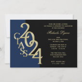 2024年クラスの金ゴールド（カラーオプション付き） 招待状 (正面)