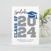 2024年クラスの青と灰色の卒業 招待状 (スタンド正面)