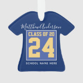 2024年クラスエレガントブルー王室のと金ゴールドの卒業 オーナメント (裏面)