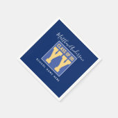 2024年クラスエレガントブルー王室のと金ゴールドの卒業 スタンダードカクテルナプキン (角)