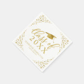 2024年クラスエレガント金ゴールド白人卒業パーティー スタンダードカクテルナプキン (角)