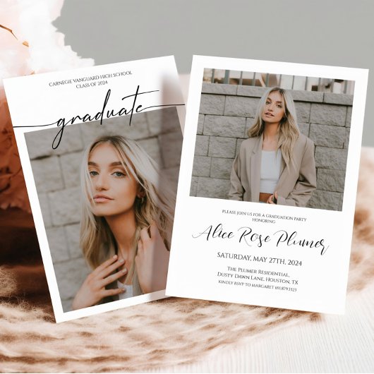 2024年クラスクラシック写真卒業パーティー 招待状