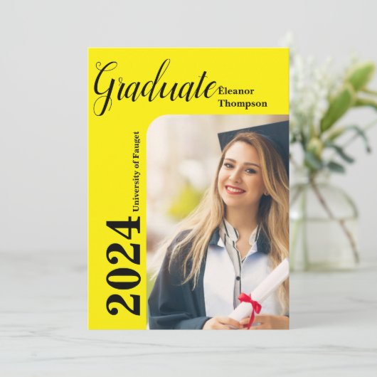 2024年クラスモダンGrad：白黒写真 招待状 (スタンド正面)