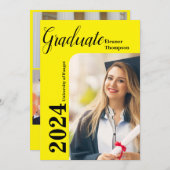 2024年クラスモダンGrad：白黒写真 招待状 (正面/裏面)