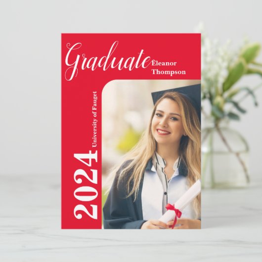 2024年クラスモダンGrad：白黒写真 招待状 (スタンド正面)