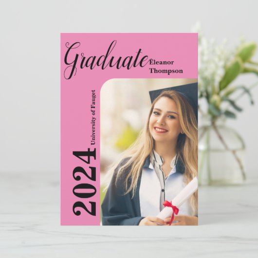 2024年クラスモダンGrad：白黒写真 招待状 (スタンド正面)