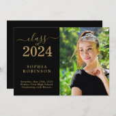 2024年クラス写真卒業発表 招待状 (正面/裏面)