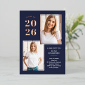 2024年クラス写真海軍とバラ金ゴールドグラードパーティー 箔招待状 (立ち正面)