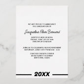 2024年クラス卒業エレガントブラック&金ゴールド 箔招待状 (裏面)