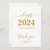 2024年クラス卒業サンキューカード サンキューカード (正面/裏面)