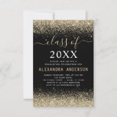 2024年クラス卒業パーティー金ゴールドブラック 招待状 (正面)