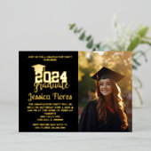 2024年クラス卒業フォイル招待状 箔招待状 (立ち正面)