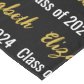 2024年クラス及び大学院名白黒金ゴールド テーブルクロス (アングル)