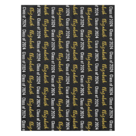 2024年クラス及び大学院名白黒金ゴールド テーブルクロス