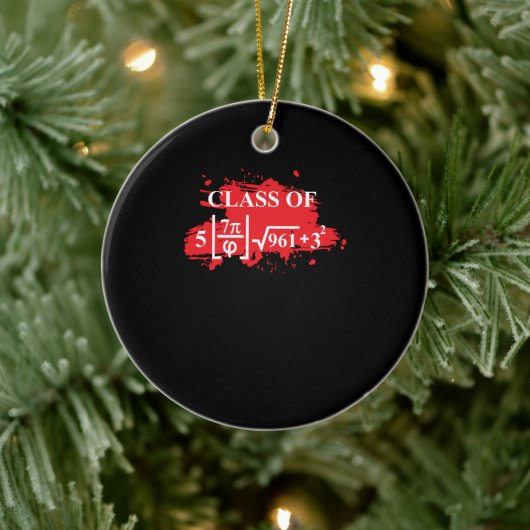 2024年クラス数学ギークおもしろいPi 8等級卒業生 セラミックオーナメント (ツリー)