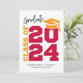 2024年クラス赤と金ゴールド卒業 招待状 (スタンド正面)