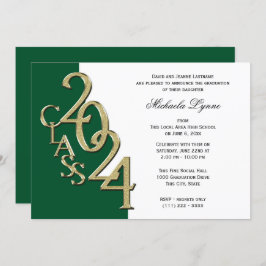 2024年クラス金ゴールドとグリーン 招待状