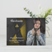 2024年クラス金ゴールドタッセル大学写真卒業 招待状 (スタンド正面)