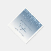 2024年クラス青グリッター点滴卒業 スタンダードカクテルナプキン (角)