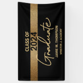 2024年クラス黒金ゴールド名卒業成体色 横断幕 (縦)