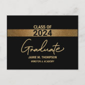 2024年クラス黒金ゴールド名卒業 案内ポストカード (正面)