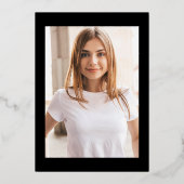 2024年クラス |フォトブラックと金ゴールドグラードパーティー 箔招待状 (裏面)