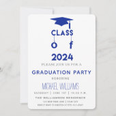 2024年クラス – ブルーエクセシションパーティー招待状 招待状 (正面)