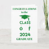 2024年クラス – 卒業祝い – 緑 カード (正面)