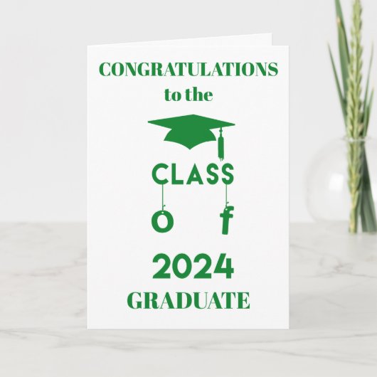 2024年クラス – 卒業祝い – 緑 カード (正面)