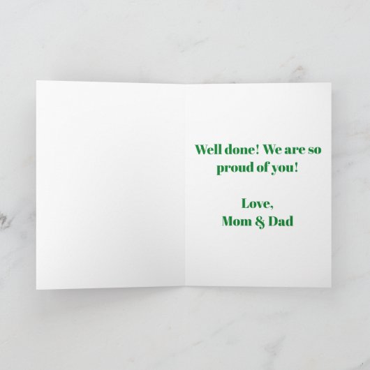 2024年クラス – 卒業祝い – 緑 カード (内部)