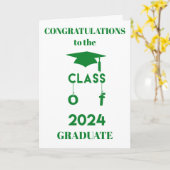 2024年クラス – 卒業祝い – 緑 カード (黄色い花)