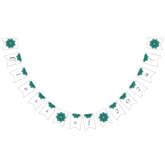 2024年クラス！水色の曼荼羅 バンティングフラッグ (全)