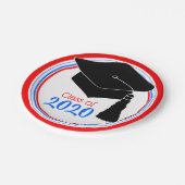 2024年クラスGrad Cap Red White and Blue ペーパープレート (アングル)