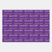 2024年クラスGradsフルネーム紫ホワイト金ゴールド ラッピングペーパーシート (正面3)