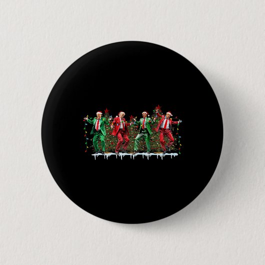 2024年クリスマスドナルドトランプ大統領踊りファン 缶バッジ (正面)