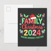 2024年クリスマス家族Xmasお揃いコーデ インビテーションポストカード (正面/裏面)