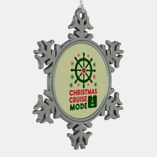 2024年クリスマス船のクリスマスクルーズモード スノーフレークピューターオーナメント (左)
