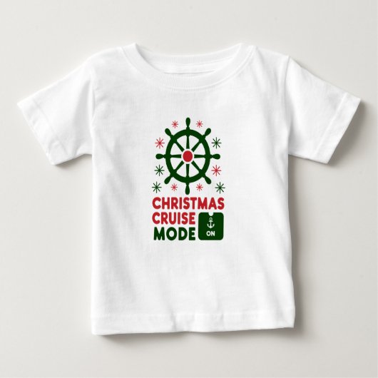 2024年クリスマス船のクリスマスクルーズモード ベビーTシャツ (正面)
