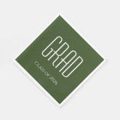 2024年グリーンの卒業クラス スタンダードランチョンナプキン (角)