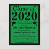 2024年グリーンブラック卒業 インビテーションポストカード (正面)