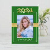 2024年グリーン&金ゴールド卒業パーティー 招待状 (スタンド正面)