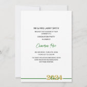 2024年グリーン&金ゴールド卒業パーティー 招待状 (裏面)