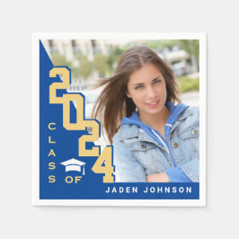 2024年ゴールデンブルー写真卒業パーティーのクラス スタンダードカクテルナプキン