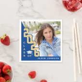 2024年ゴールデンブルー写真卒業パーティーのクラス スタンダードカクテルナプキン (インサイチュ)