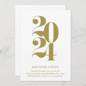 2024年ゴールデン新年パーティーの招待状 招待状 (正面/裏面)