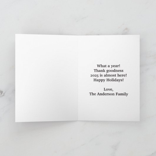 2024年サンタのリストにあなたはいけな申し訳ないおもしろい シーズンカード (内部)